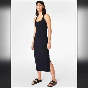 NWT Sweaty Betty Emily Strappy-Back Ribbed Midi Dress